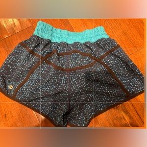 Lululemon Shorts -Precious Blue/Black multi color Great Condition w/ slight wear